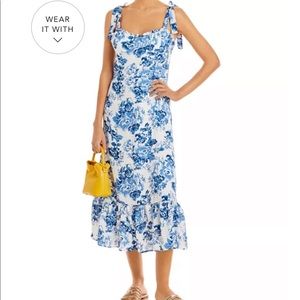 AQUA Toile De Jouy Sleeveless Dress, floral